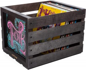 Chalkboard Vinyl Record Storage Crate
